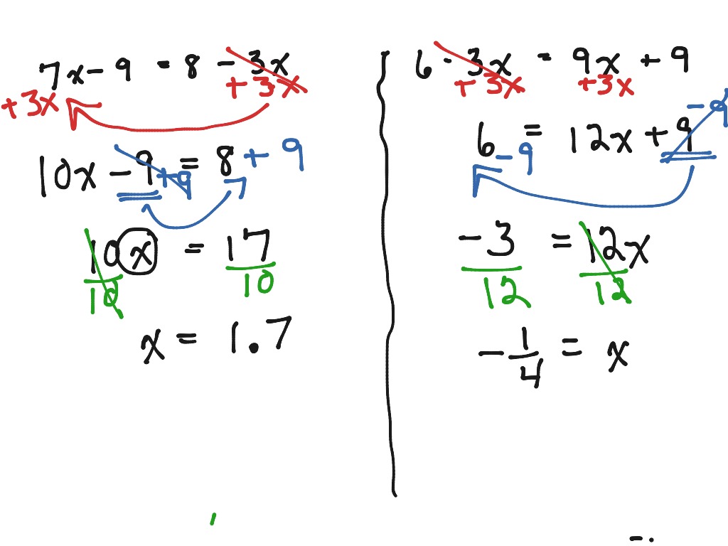 Variables On Both Side Of An Equation 