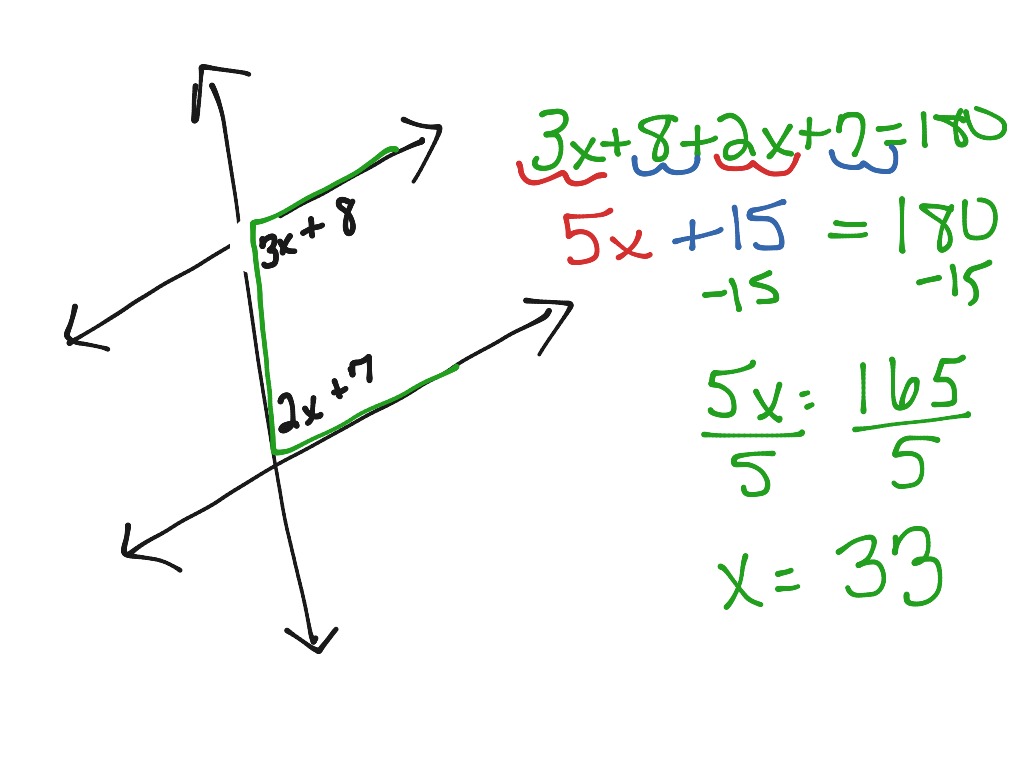 Same side interior angles | Math, geometry, angles | ShowMe