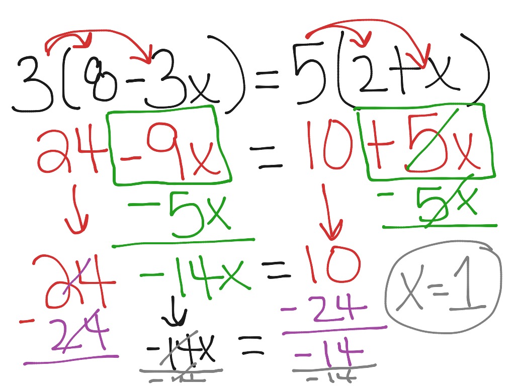 CHALLENGE: EQUATIONS MULTISTEP, DIST. PROP., VARIABLE BOTH SIDES | Math ...