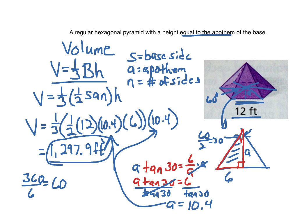 find volume of a hexagonal prism