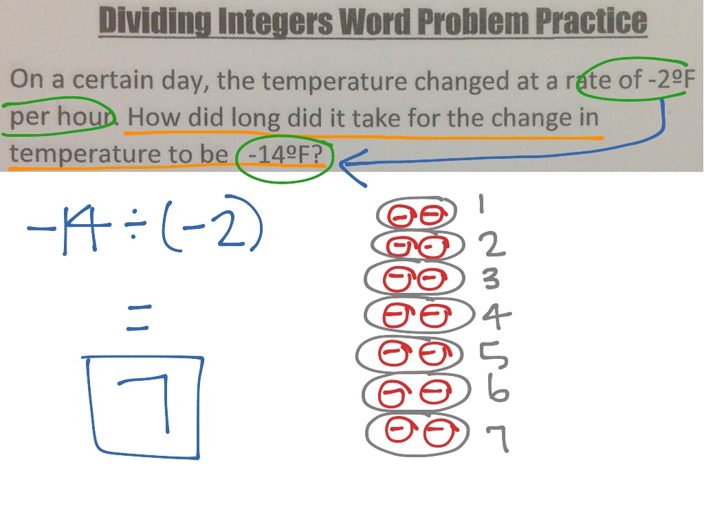 Multiplying and Dividing Integers Word Problem Practice  Math Throughout Integers Word Problems Worksheet