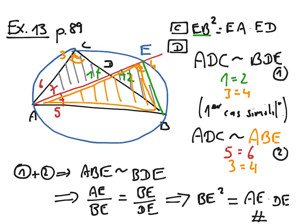 Ex. 13 Triangles semblables | Math, geometry | ShowMe