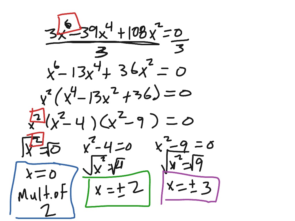 Showme Factoring And Solving Ax2 Bx C 0