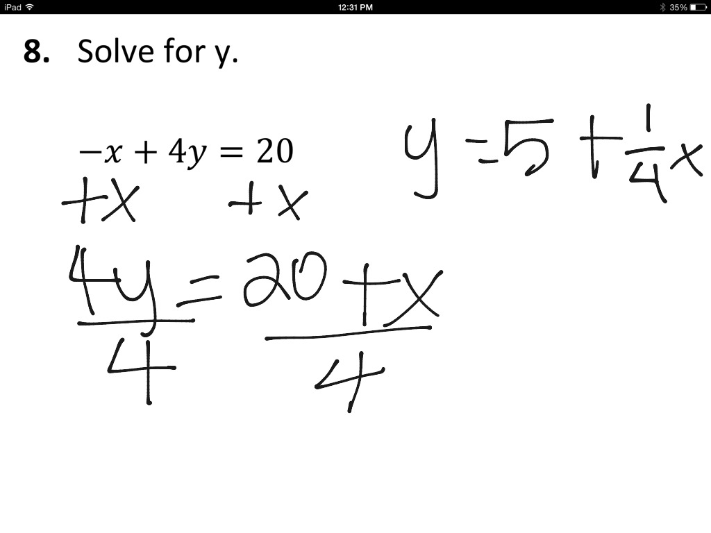 Solve for Y | Math, Algebra | ShowMe