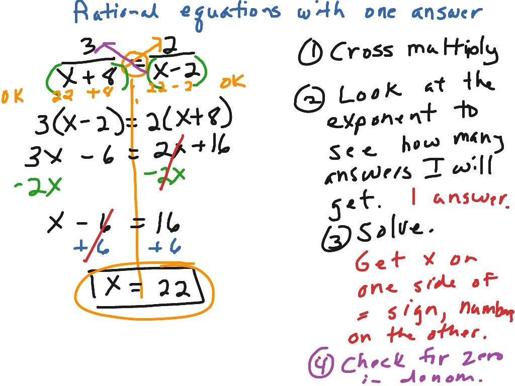 Rational equations with one answer | Algebra, Rational Expressions | ShowMe