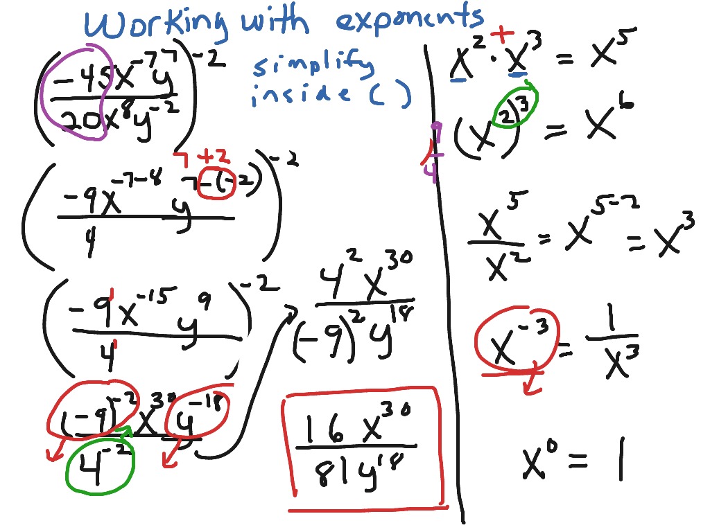 Working With Exponents 