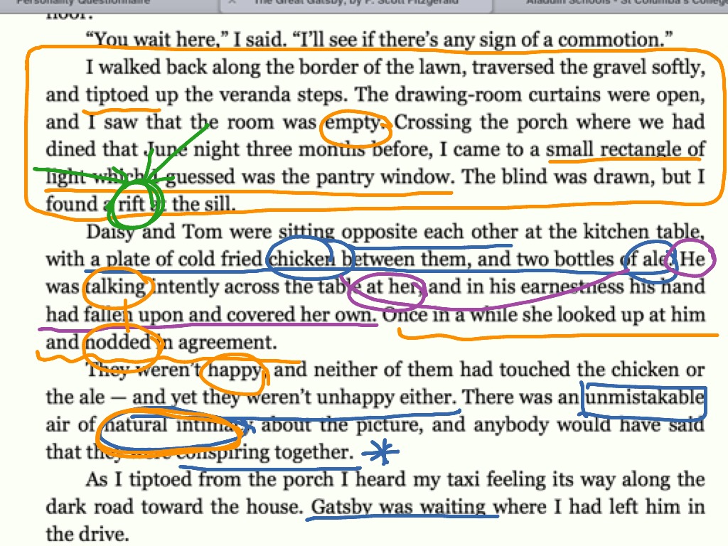 annotations the great gatsby
