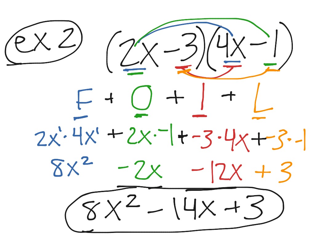 Foil example 2 Math, Algebra ShowMe