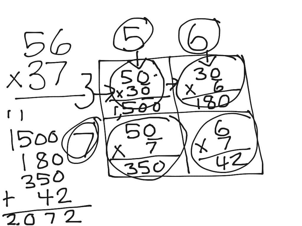 2 digit by 2 digit multiplication using area models | Math, Elementary ...