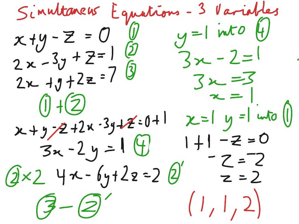 system of equations solver with 3 variables