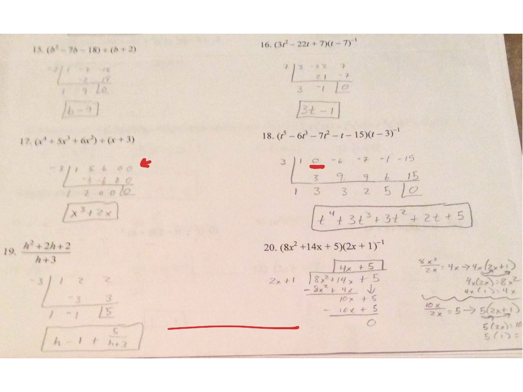 22.22 Long Division and Synthetic Division Worksheet  Math, Algebra In Synthetic Division Worksheet With Answers