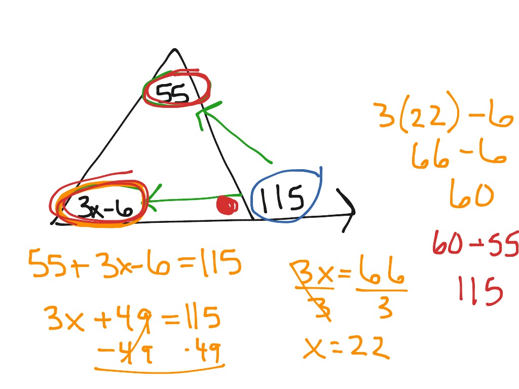 Triangle Exterior Angle Sum Theorem Math ShowMe