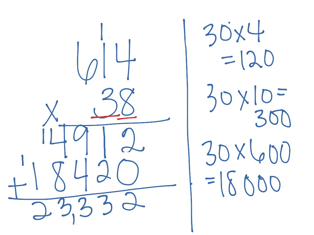 Traditional Algorithm 3x2 Math Elementary Math 5th Grade Math Multiplication ShowMe