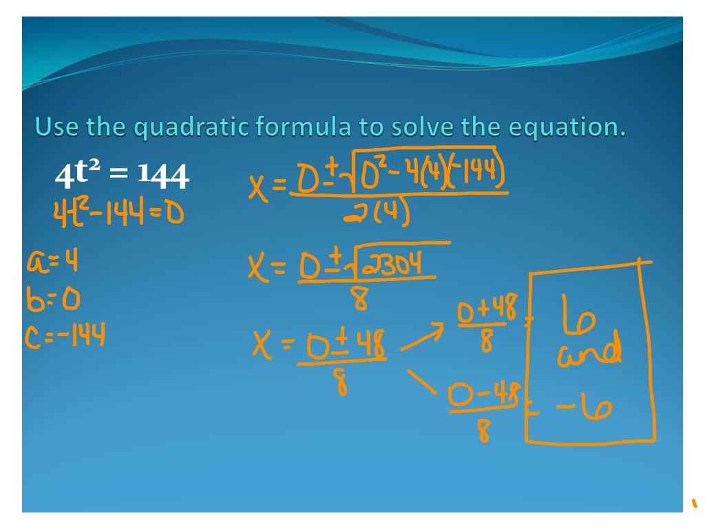 The Quadratic Formula Math Algebra Quadratic Formula Showme