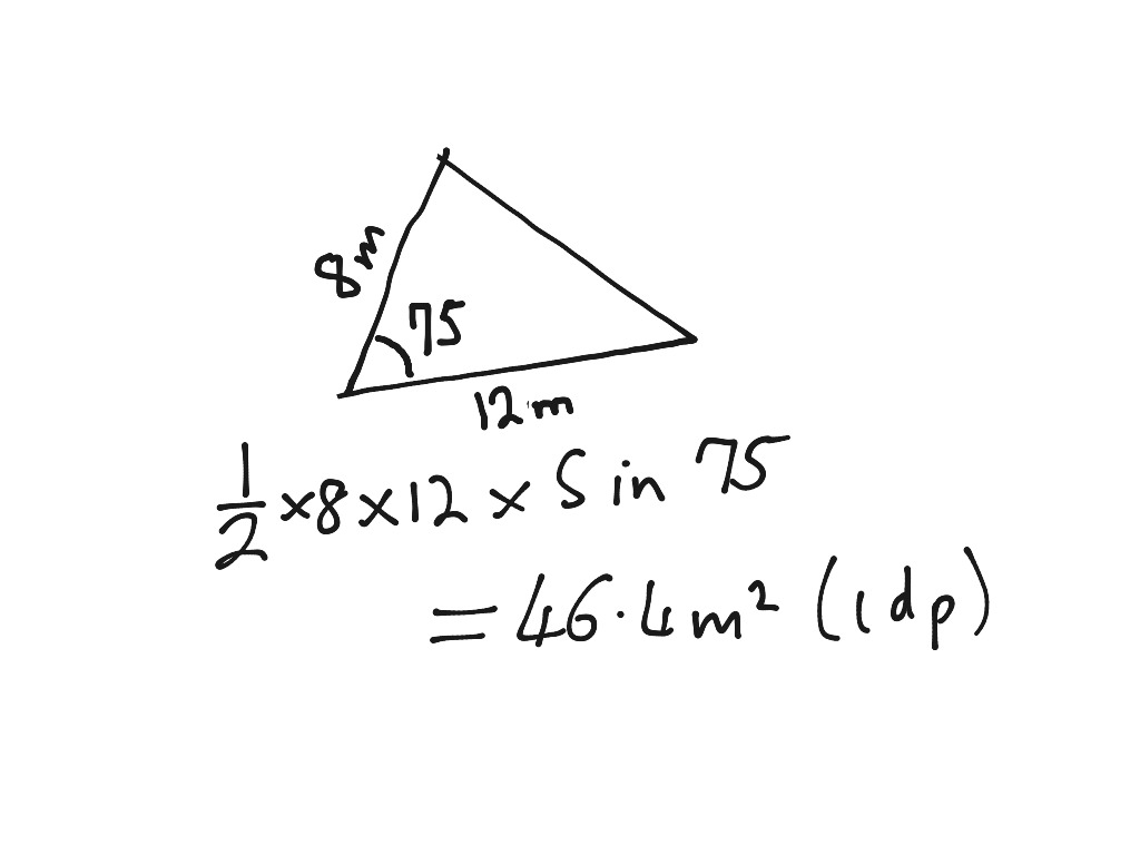 Mh Area Non Right Angle Triangle Math Trigonometry Triangle Formula Showme 8824