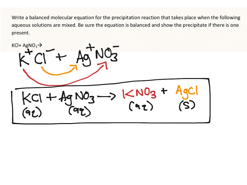 example of precipitate equation