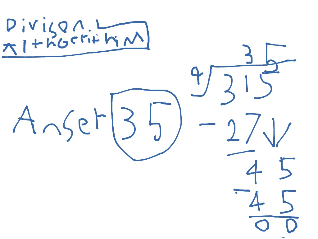 Division algorithm | Math | ShowMe
