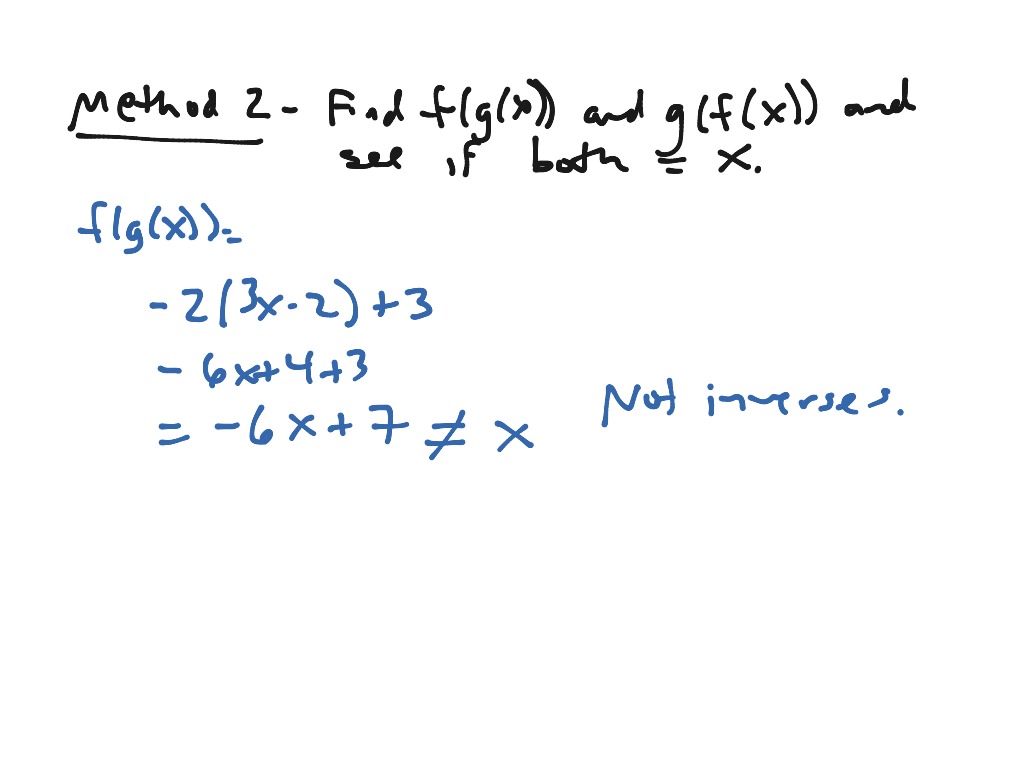 Algebra 2: 10-3 (part 2)- Inverse Functions | Math, Algebra 2 | ShowMe