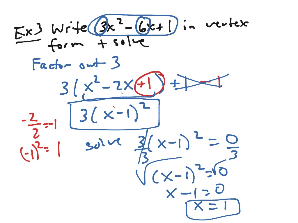 IB Math SL: 1.7- Completing the square | Math | ShowMe