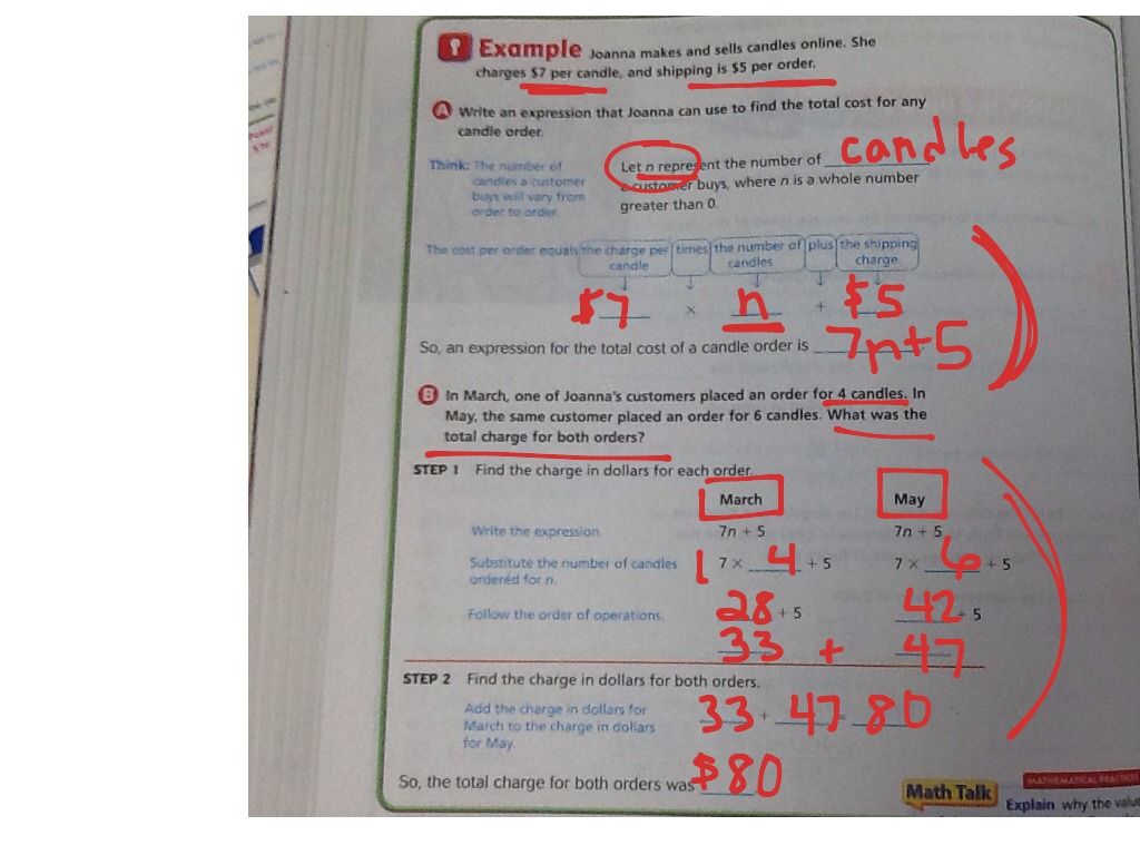 Lesson 7.6:Use Algebraic Expressions | Math | ShowMe