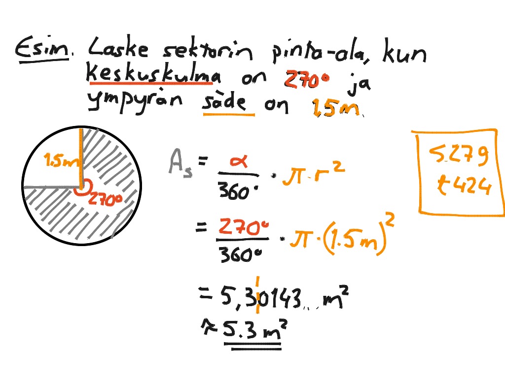 8 Ma Sektorin pinta-ala | Math | ShowMe