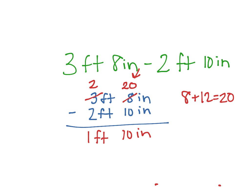 add-subtract-inches-and-feet-showme