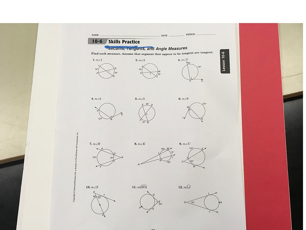 Secant And Tangent Worksheet 2222017 Math Geometry Circles Showme 