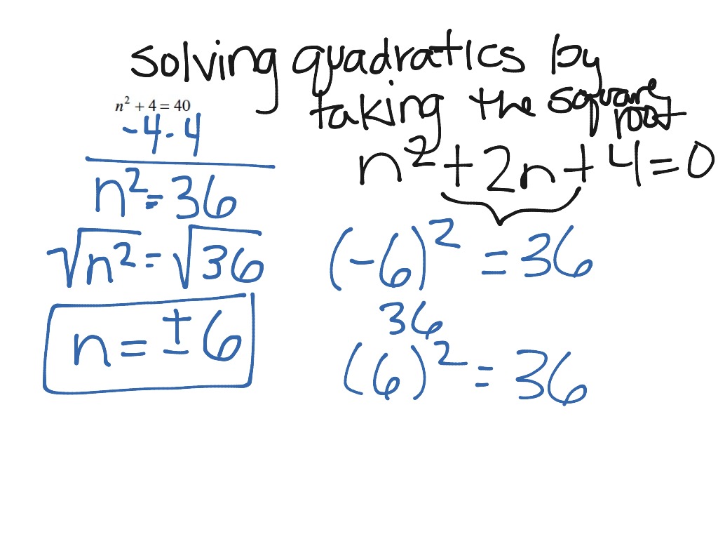 using square roots to solve quadratic equations