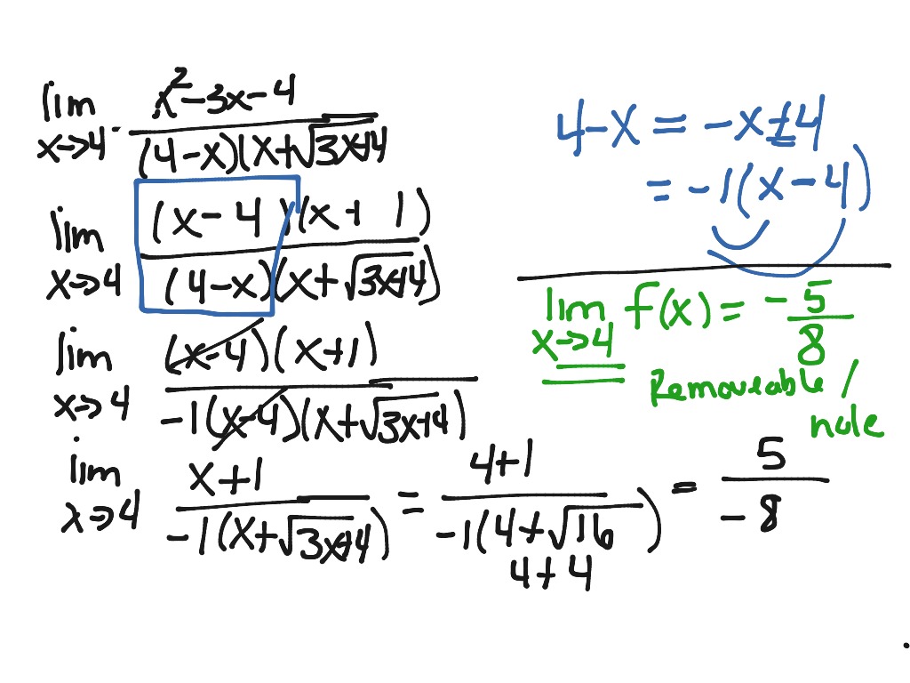 1.4 Algebraic Techniques for Limits | Math, Calculus, Limits | ShowMe