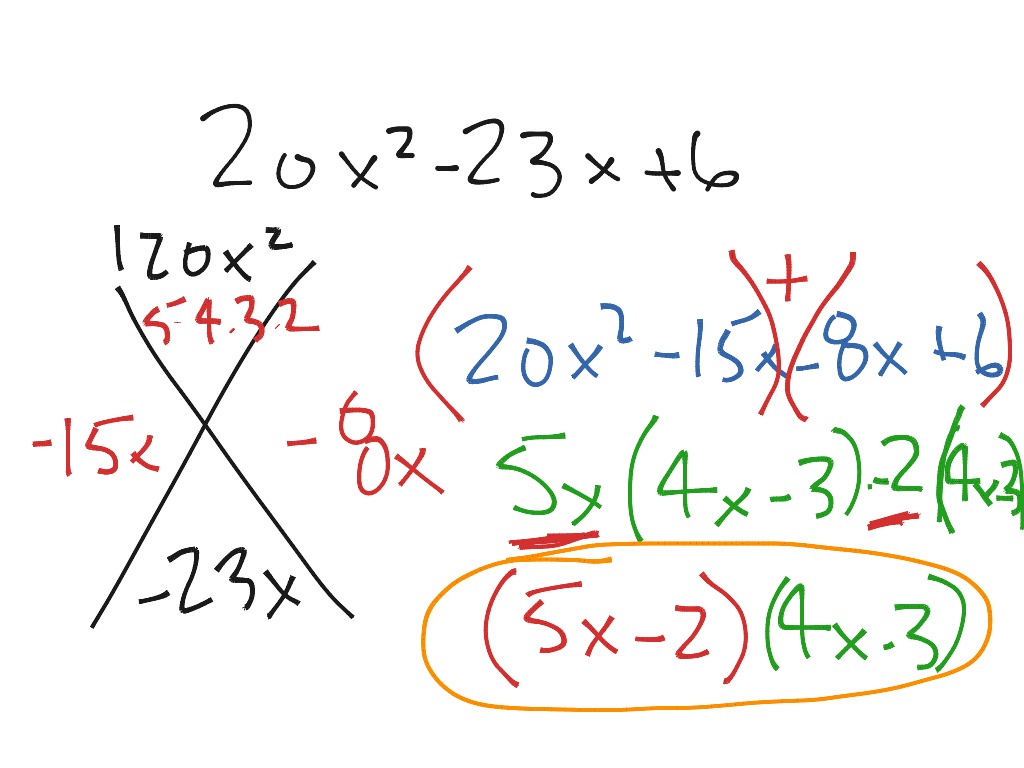 ShowMe Factoring Trinomials Using Box And X Method