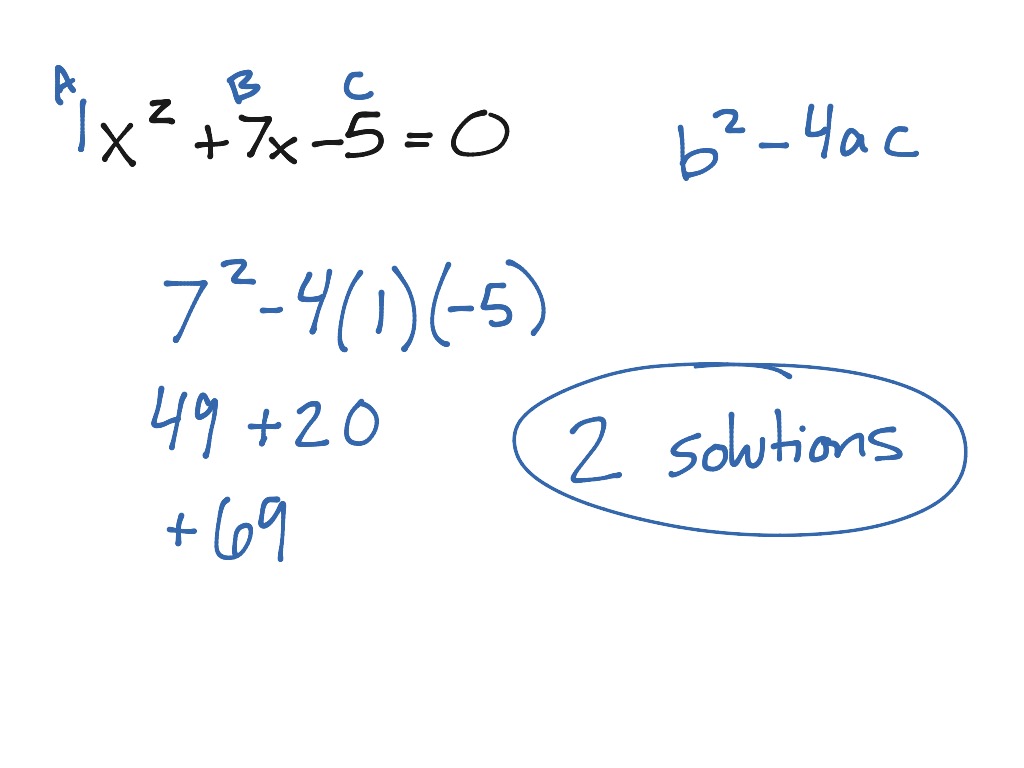 Discriminant | Math, Algebra, Quadratic Equations | ShowMe