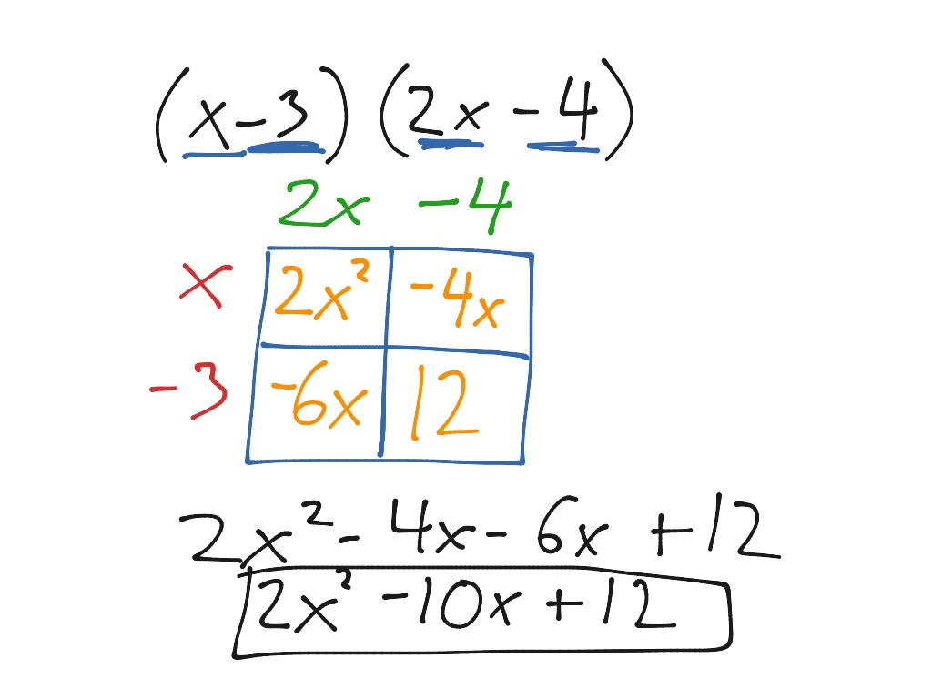 Multiplying Binomials | Math, Algebra, Quadratic Equations | ShowMe