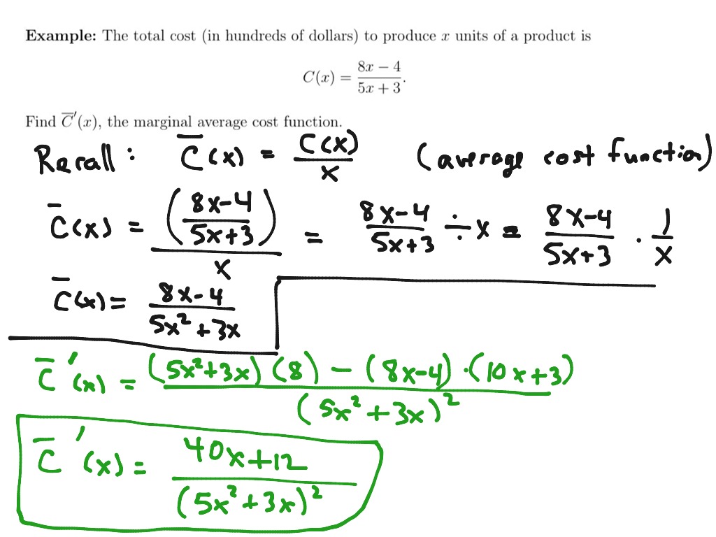 4 2 Marginal Average Cost Math ShowMe