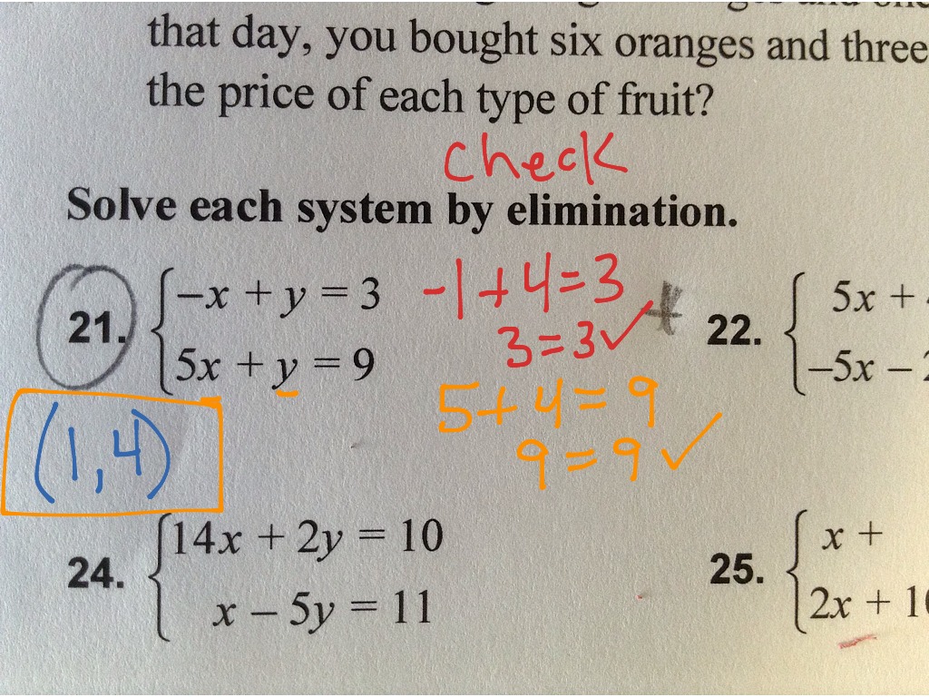 algebra 2 assignment solve each system by elimination