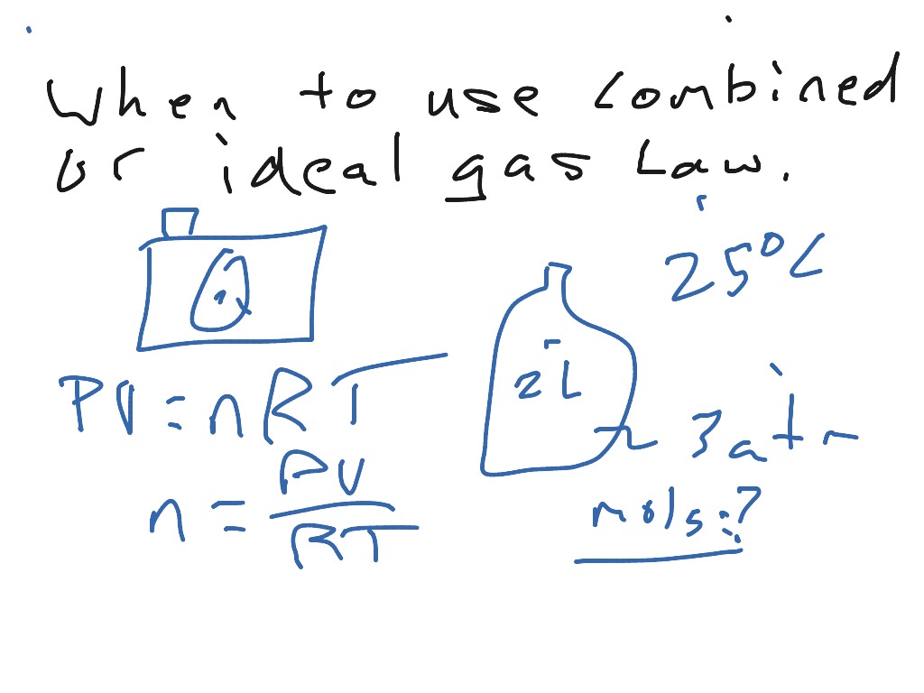 When to use combined or ideal gas law ShowMe