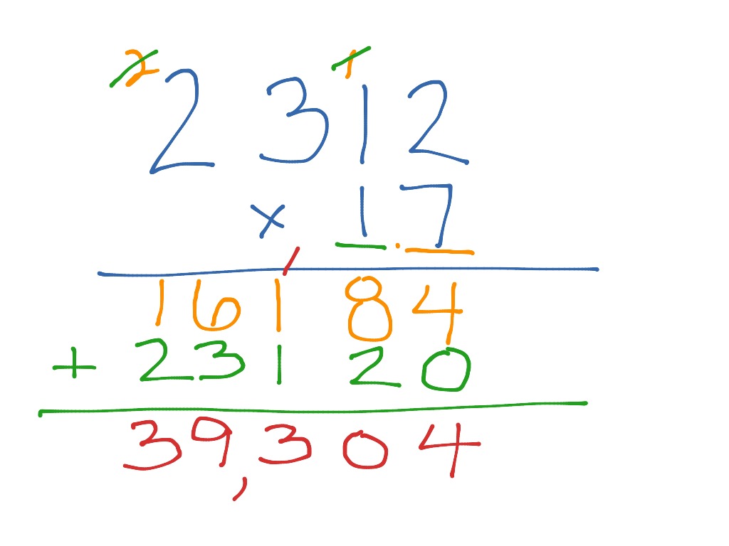 2312 x 17 | Math, Elementary Math, 5th grade math, multiplication | ShowMe