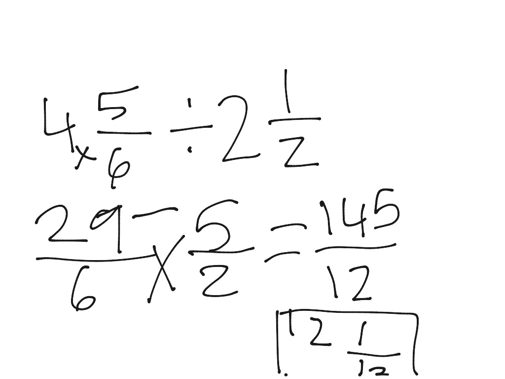 ShowMe - dividing fractions with mixed numbers