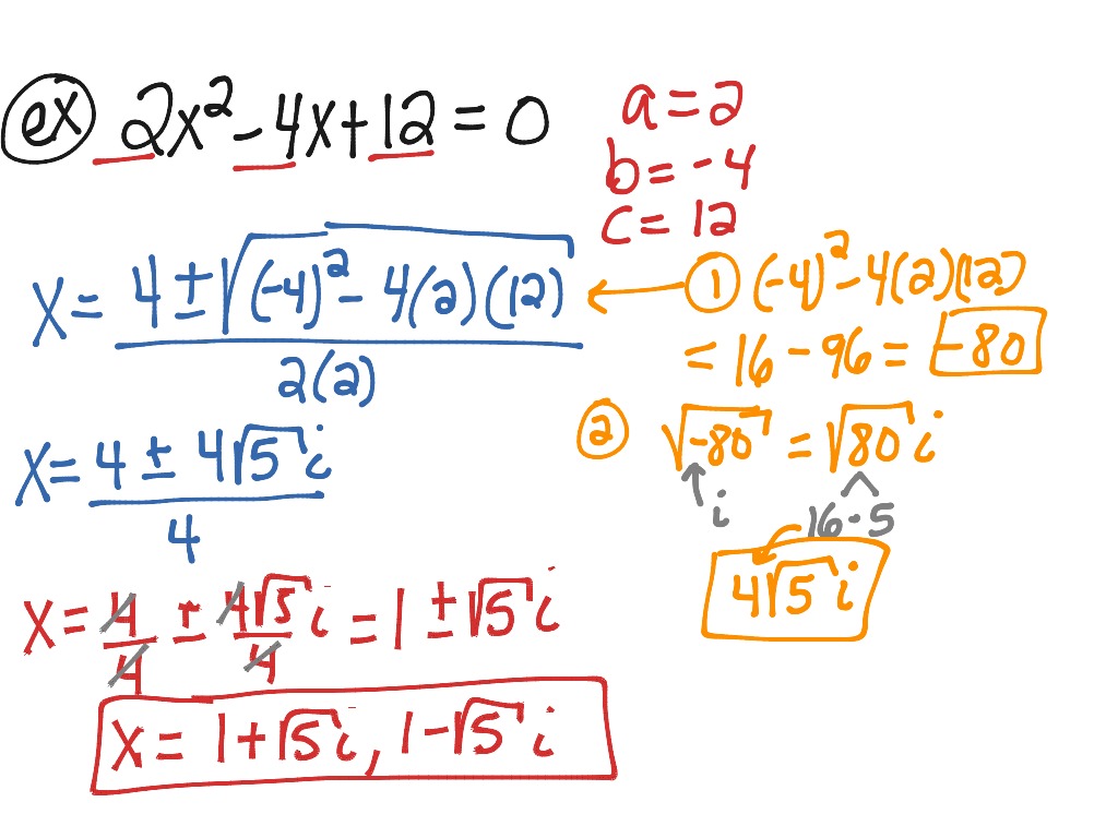 Quadratic Formula Math Algebra Solving Equations Showme