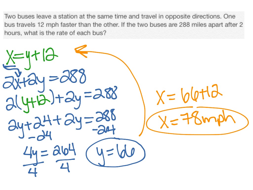 Cpr Distance, Rate, Time Word Problems | Math, Precalculus | Showme