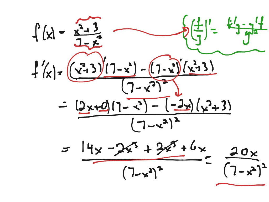 Product and quotient rules, #4, page 3 | Math | ShowMe