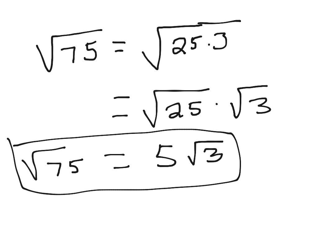 4 Square Root Of 75 In Simplest Radical Form