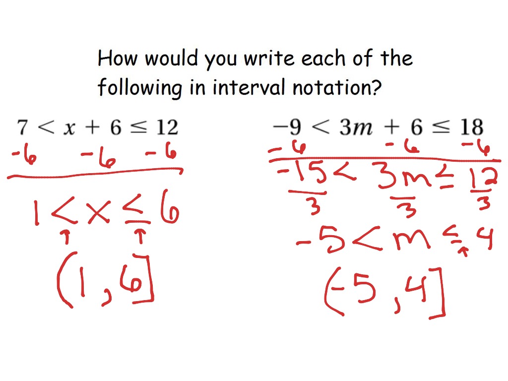 3 6 Compound Inequalities And Interval Notation Math Algebra 