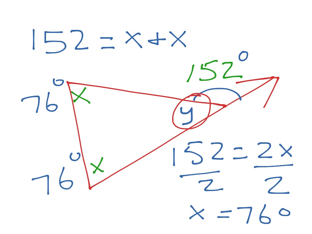 Exterior Angle Theorem Math Geometry Triangles Showme