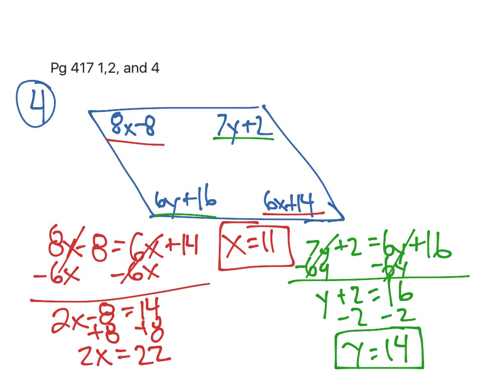 6 3 homework tests for parallelograms