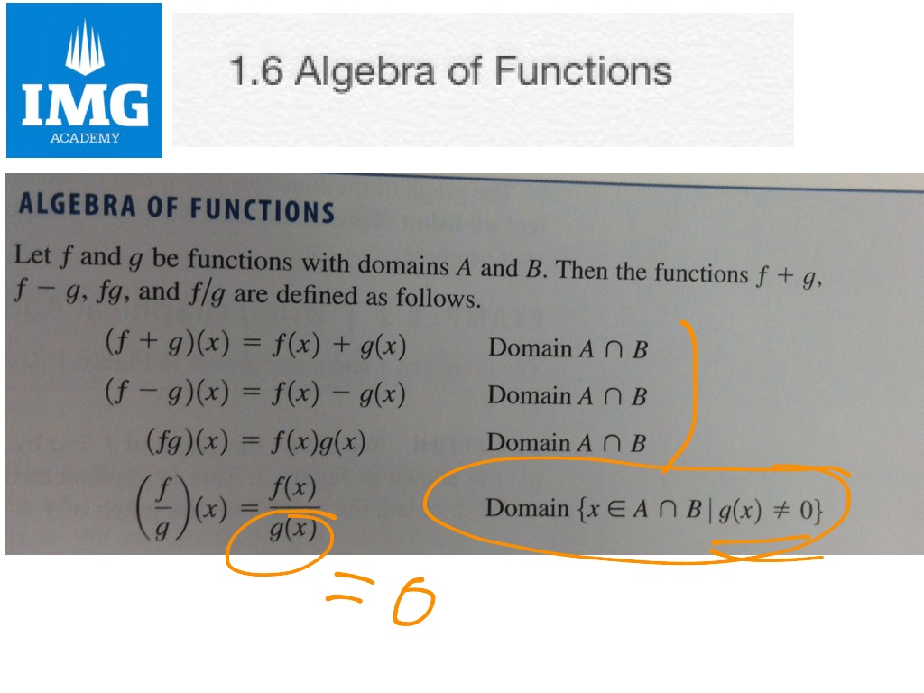 2.6a Algebra of Functions | Math | ShowMe