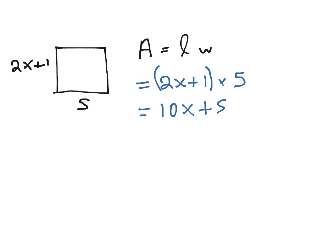 area of a rectangle formula algebra with exponents