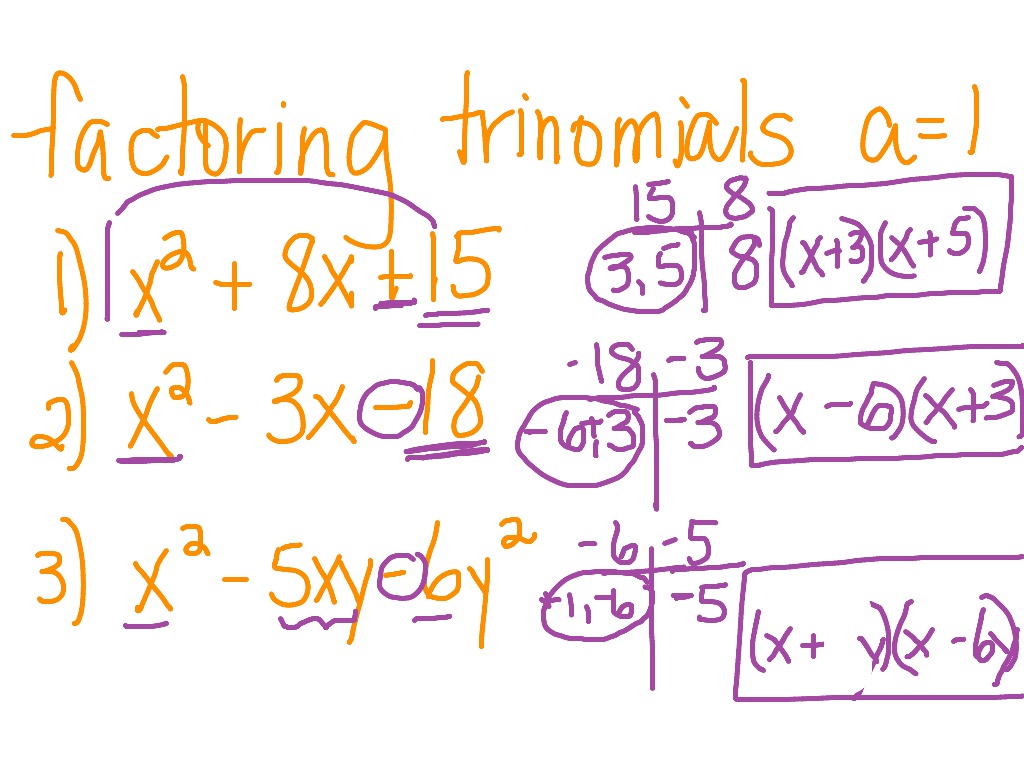 Factoring trinomials | Math, Factoring Polynomials | ShowMe