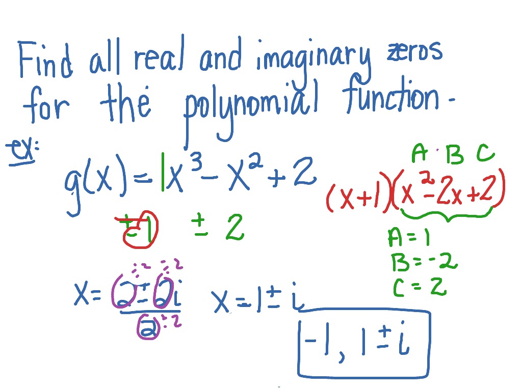 ShowMe - find imaginary zeros