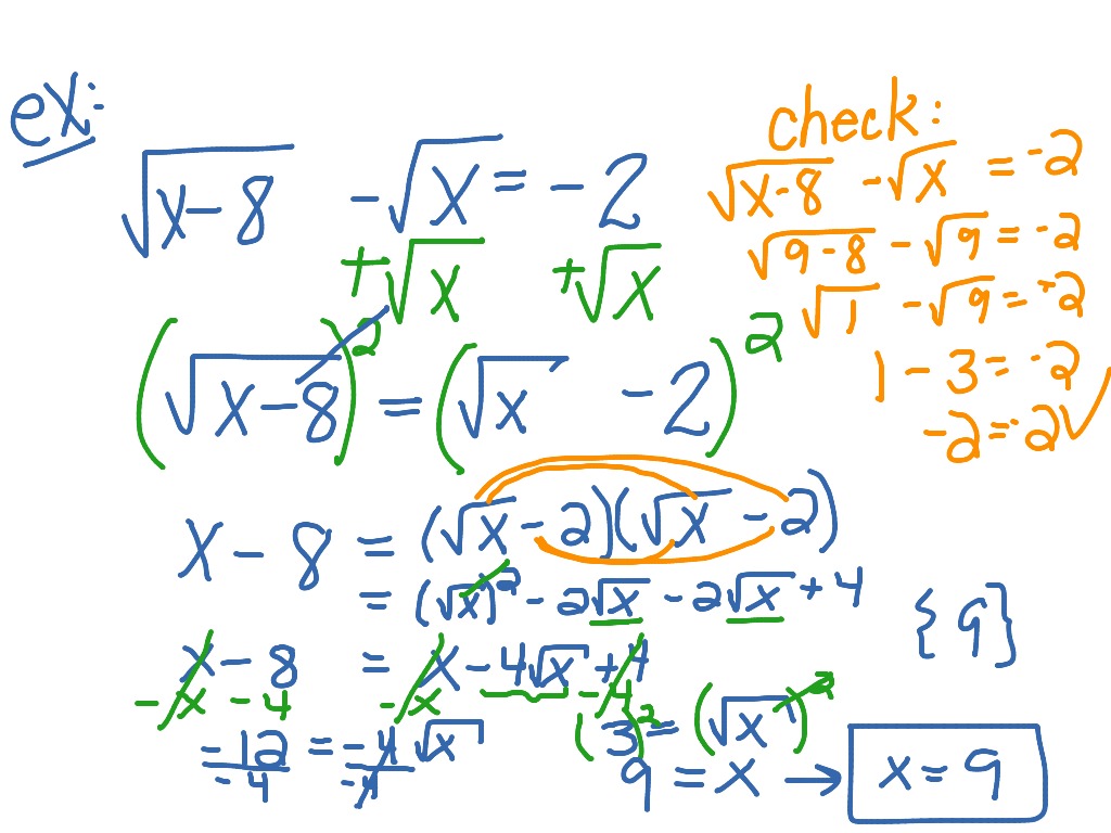 solving equations containing two radicals assignment quizlet