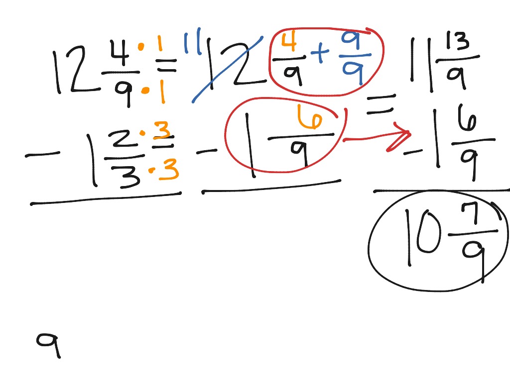 subtracting-fractions-with-borrowing-math-showme